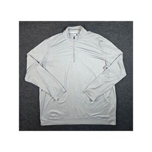 Johnnie O Mens Gray 1/4 Zip Pullover Athletic Shirt Textured Performance Size XL